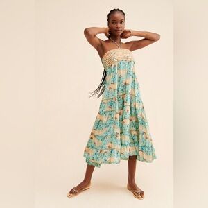 RAGA Maxi Dress in Gold and Blue
